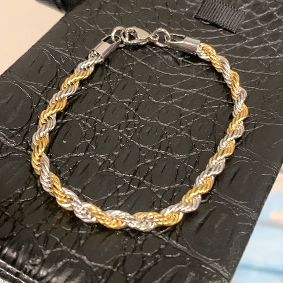 Jewelry - Gold Plated Silver Stainless Steel Twist Bracelet